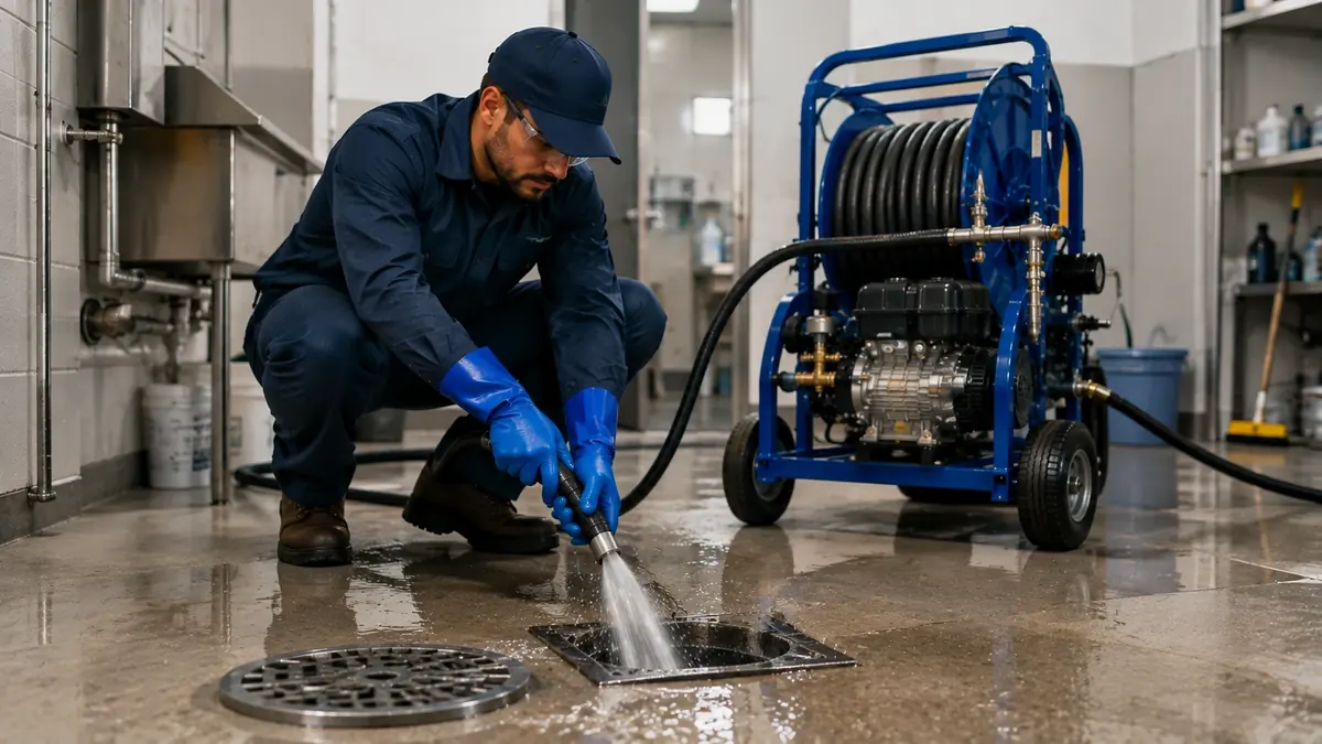 Floor Drain Hydro Jet Cleaning in Lamont